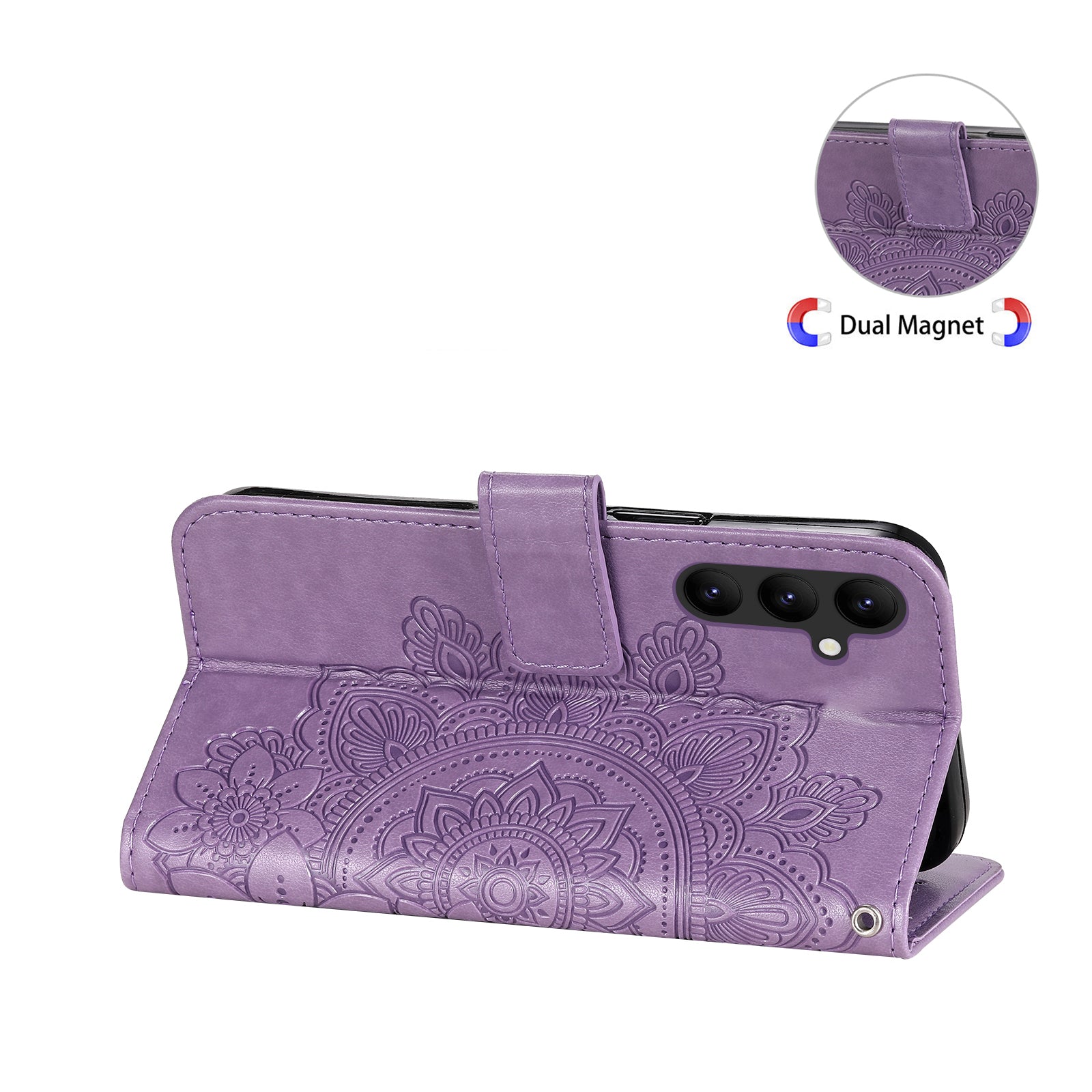 For Samsung Galaxy A24 4G Phone Cover Flower Imprinting Leather Stand Wallet Case with Strap For Samsung Galaxy A24 4G Phone Cover Flower Imprinting Leather Stand Wallet Case with Strap